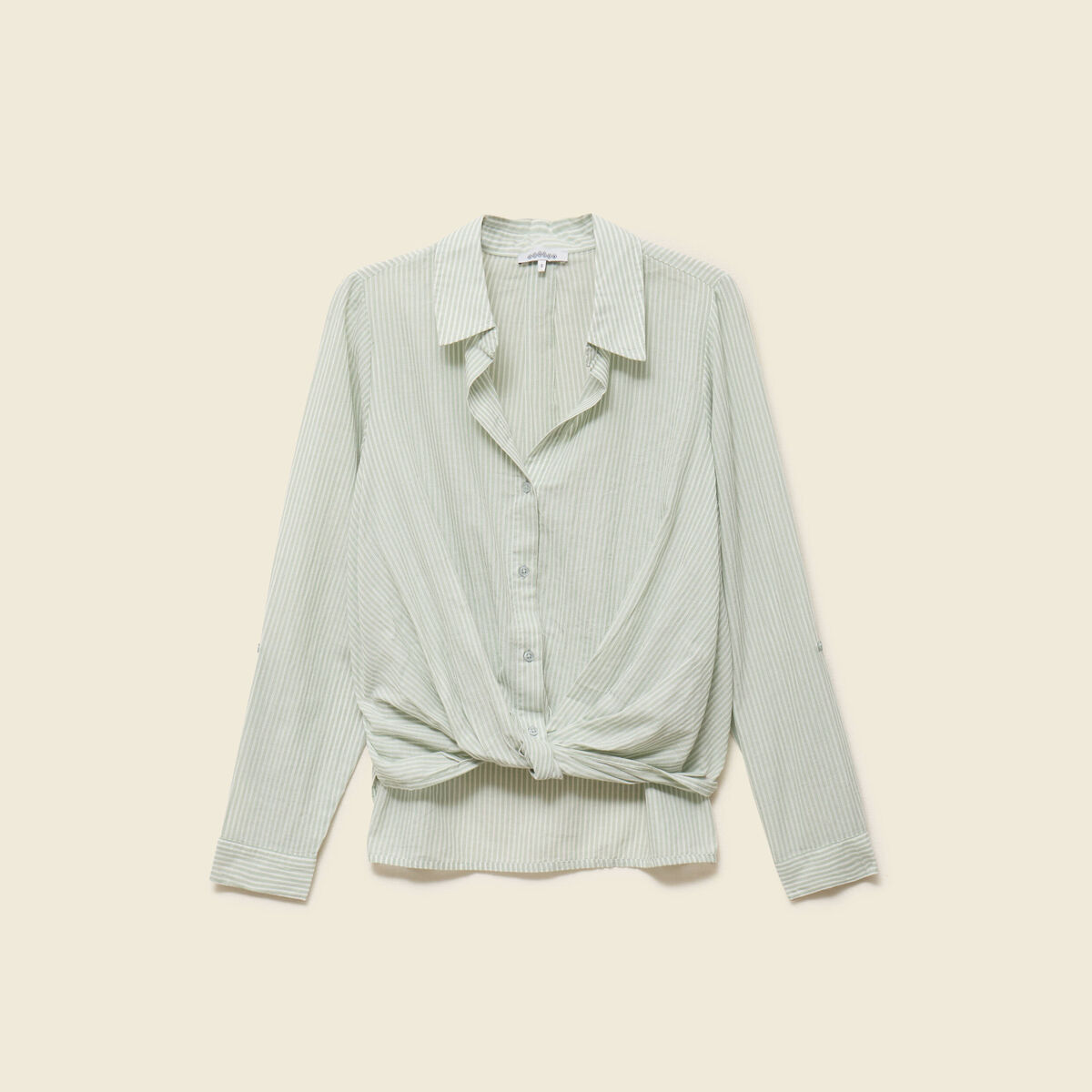 Blouse manches longues vert olive femme