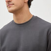 T-shirt ras de cou manches courtes gris fonc&eacute; homme