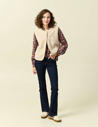Blouse manches longues bleu marine femme