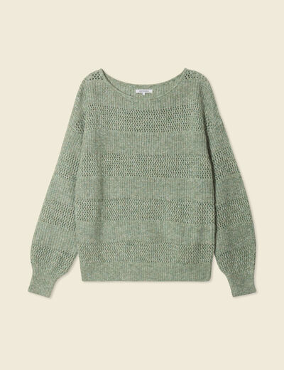 Pull manches longues vert kaki femme