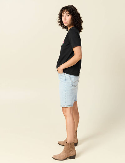 T-shirt manches courtes noir femme