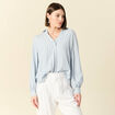 Blouse manches longues bleu femme