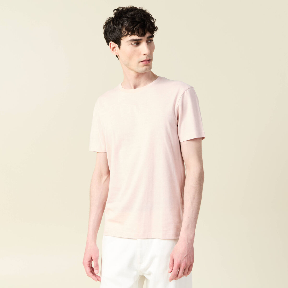 T-shirt éco-responsable rose pastel homme