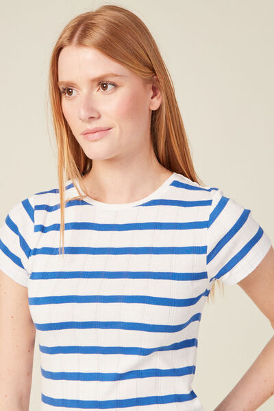 T-shirt manches courtes bleu electrique femme