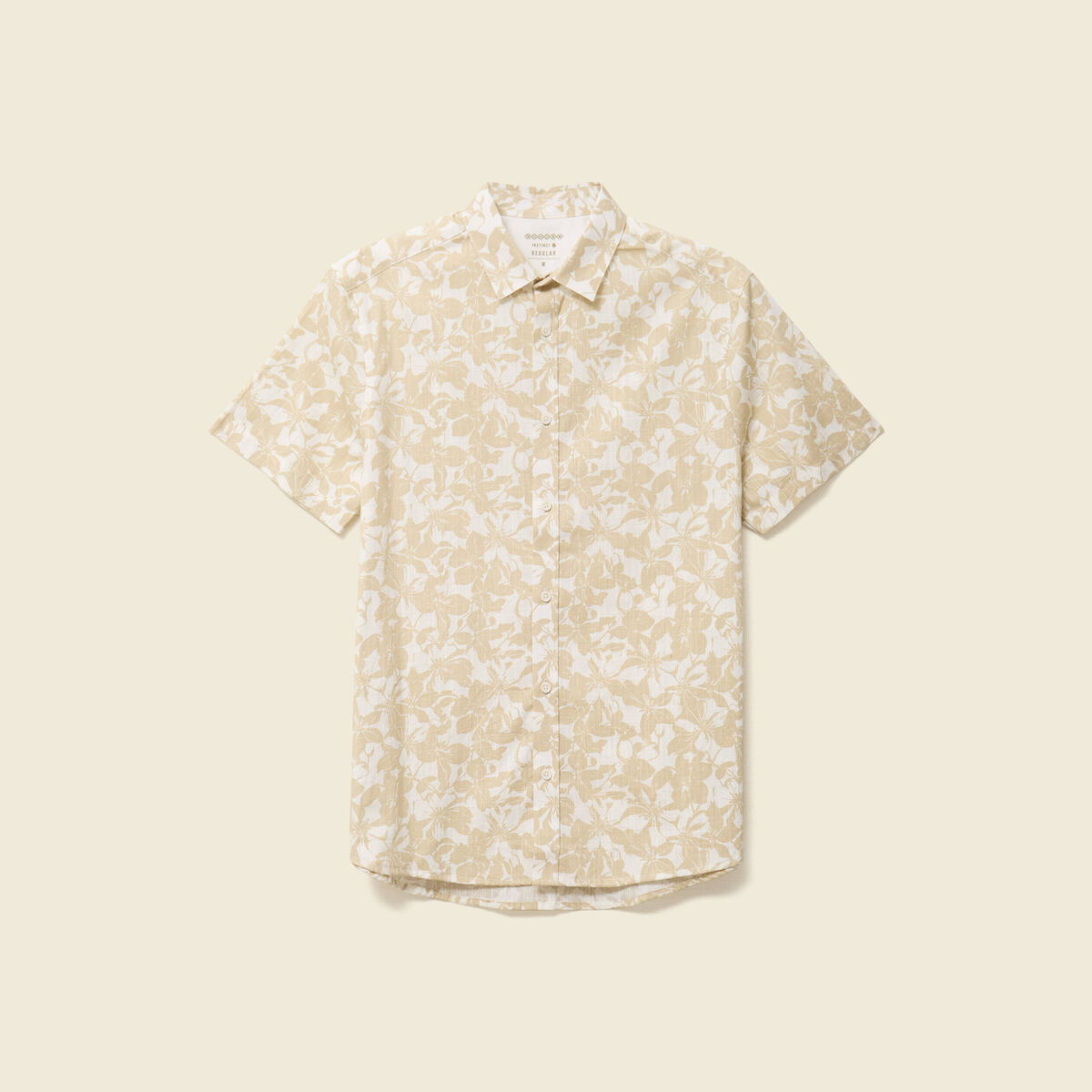 Chemise manches courtes beige homme