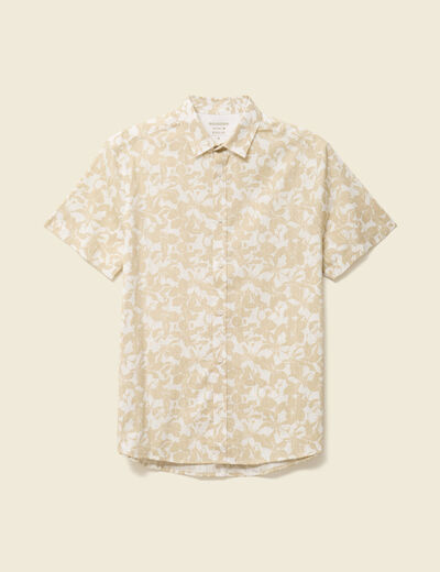 Chemise manches courtes beige homme