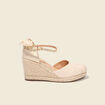 Espadrilles compens&eacute;es creme femme