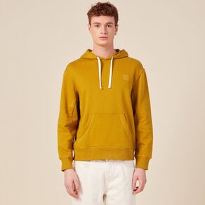sweat capuche eco responsable jaune moutarde homme Sweat capuche éco-responsable jaune moutarde homme