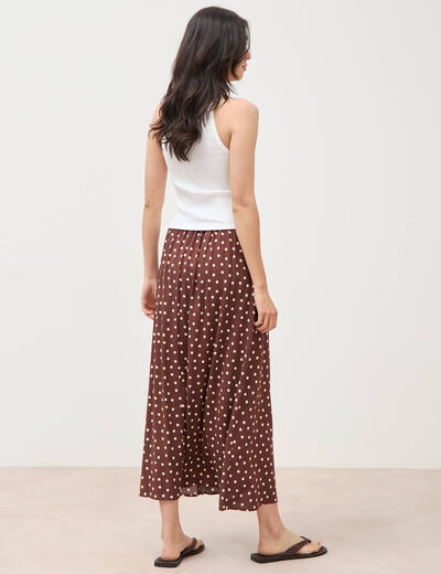 Jupe fluide marron femme