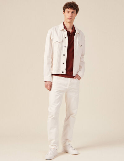 Polo éco-responsable marron cognac homme
