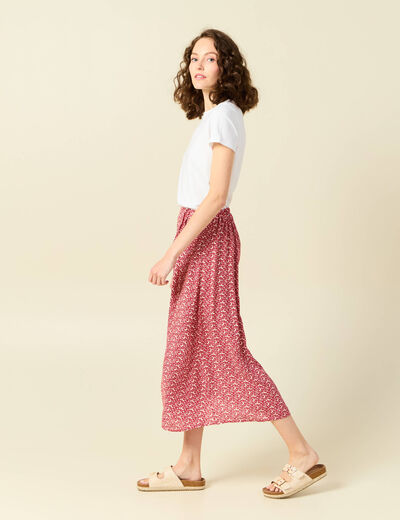 Jupe longue portefeuille rouge femme