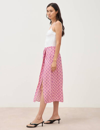 Jupe fluide multicolore femme