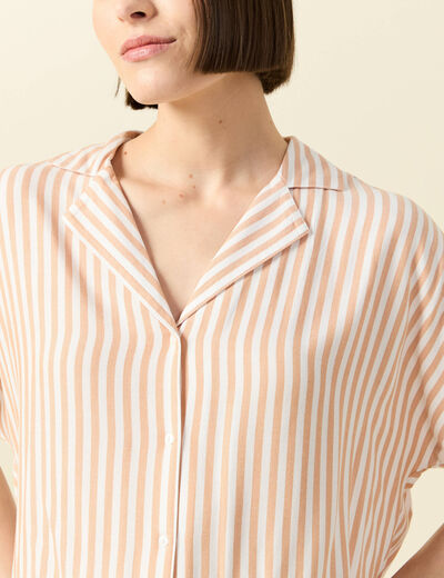 Chemise manches 3/4 orange femme