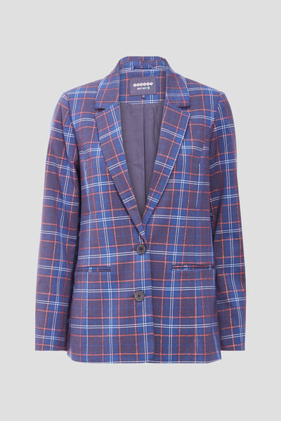 Veste esprit blazer droite bleu marine femme