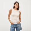 D&eacute;bardeur cintr&eacute; col bateau beige femme
