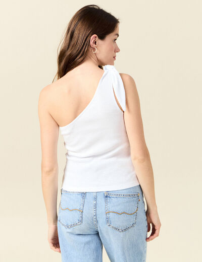 Débardeur asymétrique blanc femme
