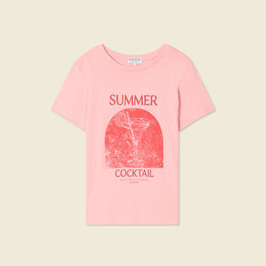 T-shirt manches courtes rose femme