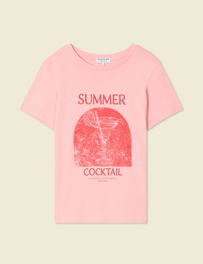 T-shirt manches courtes rose femme
