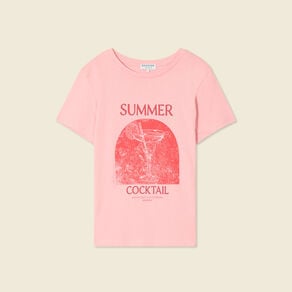 t shirt manches courtes rose femme T-shirt manches courtes rose femme