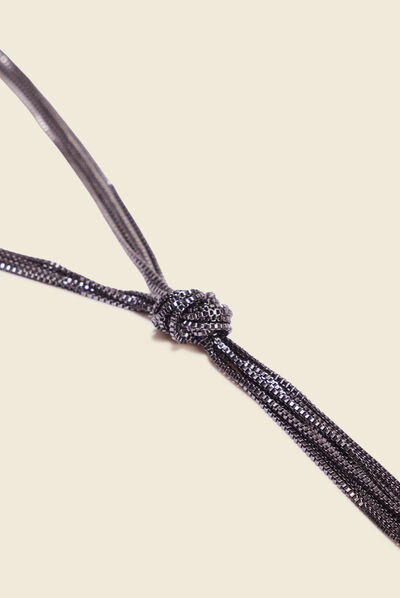 Collier multirangs noir femme