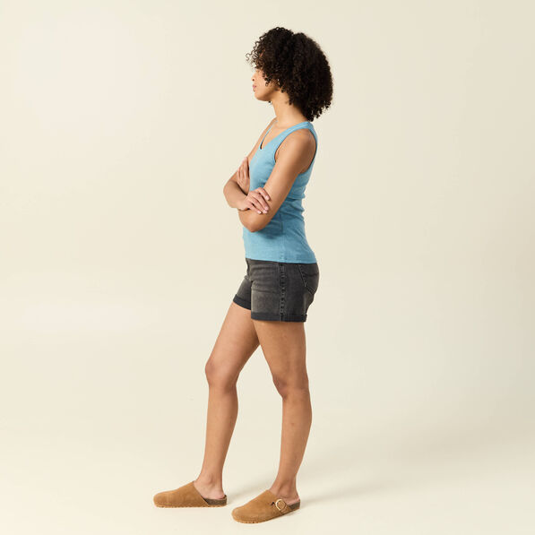 Débardeur femme uni col arrondi Instinct bleu gris femme