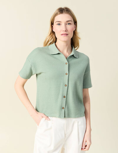 Polo éco-responsable vert kaki femme