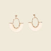 Boucles d'oreilles pendantes ecru femme