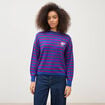 Pull manches longues col rond bleu roi femme