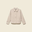 Cardigan droit court col classique creme femme