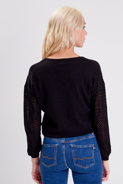 Pull éco-responsable noir femme