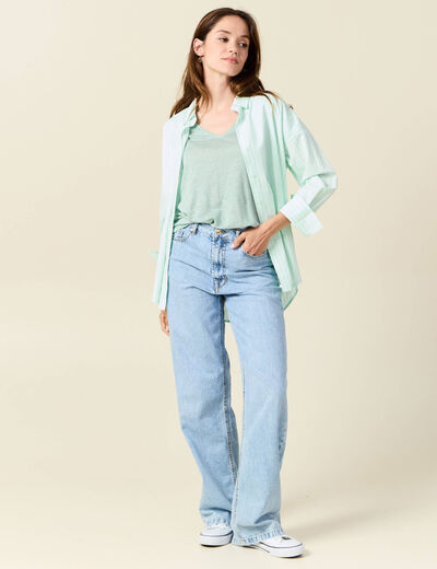 T-shirt éco-responsable vert pastel femme