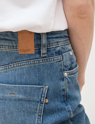 Jeans mom cropped taille haute denim dirty femme