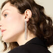 Boucles d'oreilles pendantes couleur argent femme