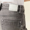 Jeans straight taille haute denim gris clair femme