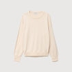 Pull oversize col bateau manches longues creme femme