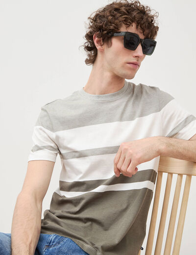 T-shirt manches courtes vert kaki homme