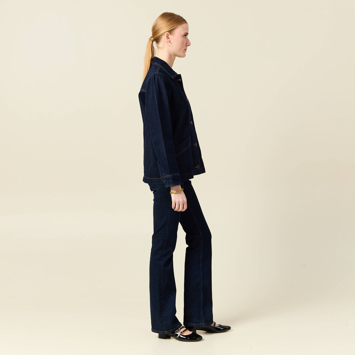 Blouson surchemise en jean denim brut femme