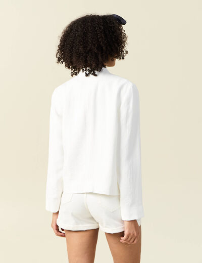 Veste esprit blazer fluide ecru femme