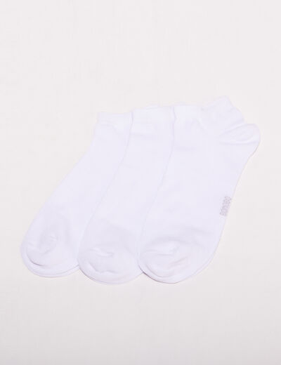 Lot 3 paires chaussettes blanc homme
