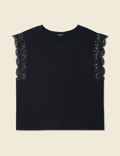 T-shirt manches courtes noir femme
