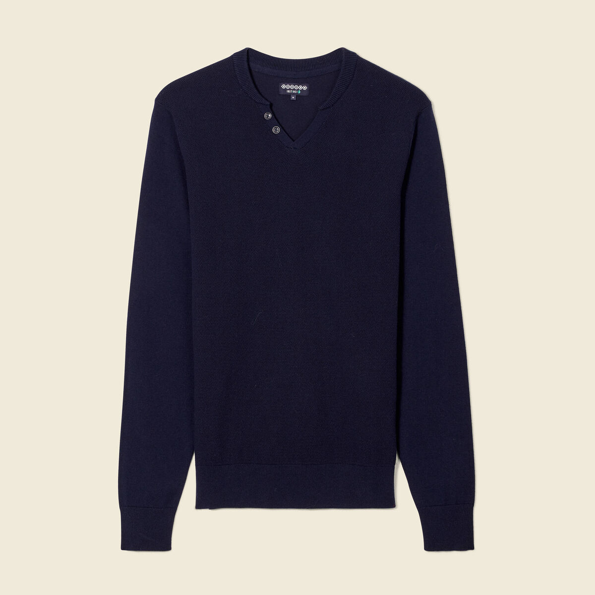 Pull manches longues bleu marine homme