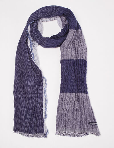 Foulard effet froissé bleu marine homme