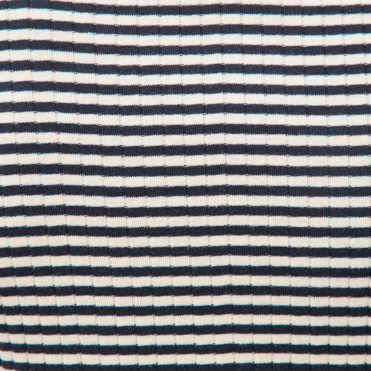 Polo ray&eacute; en coton manches courtes ecru femme