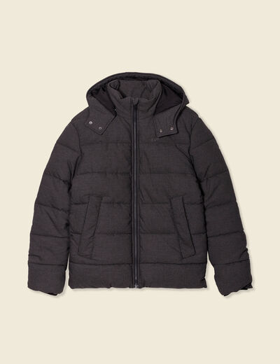 Doudoune à capuche gris foncé homme