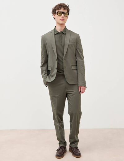 Veste blazer stretch vert fonc&eacute; homme