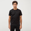 T-shirt col mao manches courtes en coton noir homme
