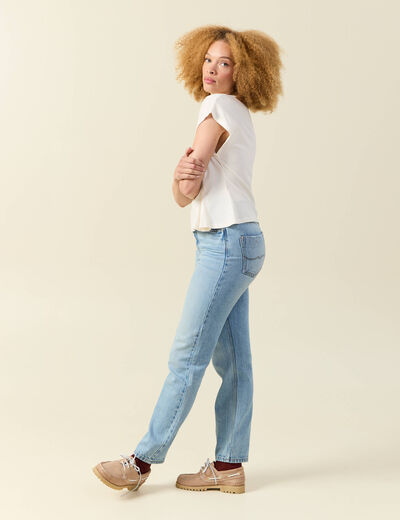 T-shirt manches courtes creme femme