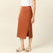 Jupe longue ajustée en tricot orange foncé femme