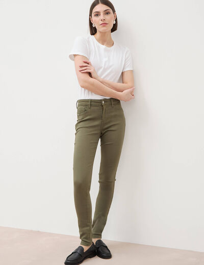 Pantalon Audrey - skinny push up vert kaki femme