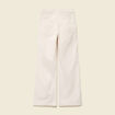 Pantalon large taille haute en velours ivoire femme